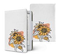 Treer Funda Kindle Compatible con 6-6,8” Kindle Paperwhite, Funda para Pocketbook, E-Book Reader, Universal, Reposo/Despertar Automático, Cierre Magnético, Soporte Plegable (Girasol)