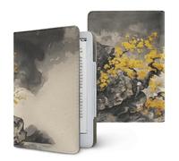 Treer Funda Kindle Compatible con 6-6,8” Kindle Paperwhite, Funda para Pocketbook, E-Book Reader, Universal, Reposo/Despertar Automático, Cierre Magnético, Soporte Plegable (Pintura a la Tinta)