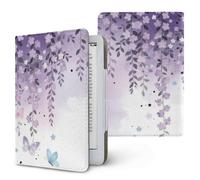 Treer Funda Kindle Compatible con 6-6,8” Kindle Paperwhite, Funda para Pocketbook, E-Book Reader, Universal, Reposo/Despertar Automático, Cierre Magnético, Soporte Plegable (Mariposa)
