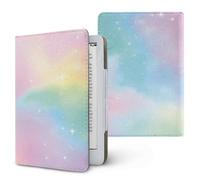 Treer Funda Kindle Compatible con 6-6,8” Kindle Paperwhite, Funda para Pocketbook, E-Book Reader, Universal, Reposo/Despertar Automático, Cierre Magnético, Soporte Plegable (Rosa Verde)