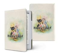 Treer Funda Kindle Compatible con 6-6,8” Kindle Paperwhite, Funda para Pocketbook, E-Book Reader, Universal, Reposo/Despertar Automático, Cierre Magnético, Soporte Plegable (Felices pascuas,OneSize)