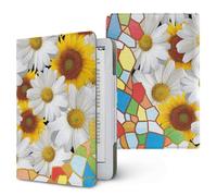 Treer Funda Kindle Compatible con 6,8”-7” Kindle Paperwhite, Funda para Pocketbook, E-Book Reader, Universal, Reposo/Despertar Automático, Cierre Magnético, Soporte Plegable (Girasol,OneSize)