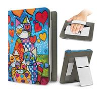 Treer Funda Kindle Compatible con 6,8”-7” Kindle Paperwhite, Funda para Pocketbook, E-Book Reader, Universal, Reposo/Despertar Automático, Cierre Magnético, Soporte Plegable (Amor,OneSize)