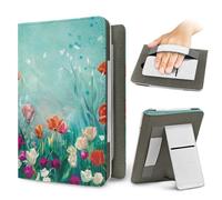 Treer Funda Kindle Compatible con 6,8”-7” Kindle Paperwhite, Funda para Pocketbook, E-Book Reader, Universal, Reposo/Despertar Automático, Cierre Magnético, Soporte Plegable (tulipán 4,OneSize)
