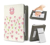 Treer Funda Kindle Compatible con 6,8”-7” Kindle Paperwhite, Funda para Pocketbook, E-Book Reader, Universal, Reposo/Despertar Automático, Cierre Magnético, Soporte Plegable (tulipán 6,OneSize)