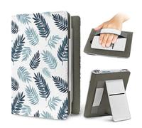 Treer Funda Kindle Compatible con 6,8”-7” Kindle Paperwhite, Funda para Pocketbook Impresión Flores, E-Book Reader, Universal, Reposo/Despertar Automático, Soporte Plegable (Hojas de Palma)