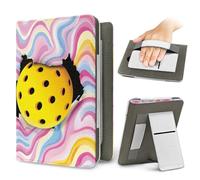 Treer Funda Kindle Compatible con 6,8”-7” Kindle Paperwhite, Funda para Pocketbook Impresión Pepinillo, E-Book Reader, Universal, Reposo/Despertar Automático, Soporte Plegable (Rosa)