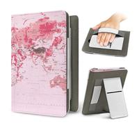 Treer Funda Kindle Compatible con 6.8-7”Kindle Paperwhite, Impresión Tierra Funda para Signature Edition 11/12, Reposo/Despertar Automático, Cierre Magnético, Soporte Plegable (Rosa)