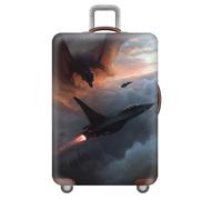 Treer Funda Maleta Cabina Grande Mediana Pequeño S/M/L/XXL, Fundas Maletas de Viaje con Cremallera Elástica Lavable Prueba de Arañazos y Polvo Protectora de 18-32 Pulgadas (Vols touristiques 5,M)