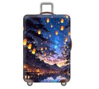 Treer Funda Maleta Cabina Grande Mediana Pequeño S/M/L/XXL, Fundas Maletas de Viaje con Cremallera Elástica Lavable Prueba de Arañazos y Polvo Protectora de 18-32 Pulgadas (Estilo artístico 1,S)