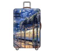 Treer Funda Maleta Cabina Grande Mediana Pequeño S/M/L/XXL, Fundas Maletas de Viaje con Cremallera Elástica Lavable Prueba de Arañazos y Polvo Protectora de 18-32 Pulgadas (Estilo artístico 9,S)