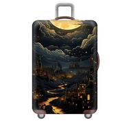 Treer Funda Maleta Cabina Grande Mediana Pequeño S/M/L/XXL, Fundas Maletas de Viaje con Cremallera Elástica Lavable Prueba de Arañazos y Polvo Protectora de 18-32 Pulgadas (Estilo Sky 4,L)