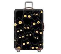 Treer Funda Maleta Cabina Grande Mediana Pequeño S/M/L/XXL, Fundas Maletas de Viaje con Cremallera Elástica Lavable Prueba de Arañazos y Polvo Protectora de 18-32 Pulgadas (Ojos Amarillos,L)