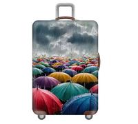 Treer Funda Maleta Cabina Grande Mediana Pequeño S/M/L/XXL, Fundas Maletas de Viaje con Cremallera Elástica Lavable Prueba de Arañazos y Polvo Protectora de 18-32 Pulgadas (Paraguas de Colores,XL)