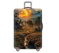 Treer Funda Maleta Cabina Grande Mediana Pequeño S/M/L/XXL, Fundas Maletas de Viaje con Cremallera Elástica Lavable Prueba de Arañazos y Polvo Protectora de 18-32 Pulgadas (Cielo Nocturno 4,S)