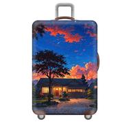 Treer Funda Maleta Cabina Grande Mediana Pequeño S/M/L/XXL, Fundas Maletas de Viaje con Cremallera Elástica Lavable Prueba de Arañazos y Polvo Protectora de 18-32 Pulgadas (Estilo Sky 6,L)