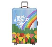 Treer Funda Maleta Cabina Grande Mediana Pequeño S/M/L/XXL, Fundas Maletas de Viaje con Cremallera Elástica Prueba de Arañazos Polvo Protectora de 18-32 Pulgadas (Estilo de Dibujos Animados 2,S)