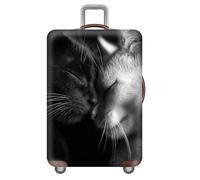 Treer Funda Maleta Cabina Grande Mediana Pequeño S/M/L/XXL, Fundas Maletas de Viaje con Cremallera Elástica Lavable Prueba de Arañazos y Polvo Protectora de 18-32 Pulgadas (Gato Negro 8,M)