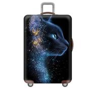 Treer Funda Maleta Cabina Grande Mediana Pequeño S/M/L/XXL, Fundas Maletas de Viaje con Cremallera Elástica Lavable Prueba de Arañazos y Polvo Protectora de 18-32 Pulgadas (Gato Negro 10,L)