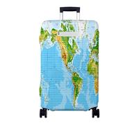 Treer Funda Maleta Grande Mediana S/M/L/XL, Fundas Maletas de Viaje con Cremallera y Bolsillo Elástica Lavable Prueba de Arañazos y Polvo Protectora de 18-32 Pulgadas (Visiones del Mundo 7,M)