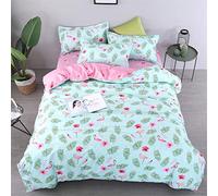 Treer Funda nórdica Juego de Ropa de Cama 3 Piezas Funda de Almohada con Patrón Moderna de Microfibra Muy Suave Transpirable Cama 90cm/135cm/150cm (200x200cm,Verde)