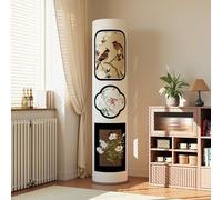 Treer Funda para Aparato de Aire Acondicionado de Suelo Interior, Cubierta de Aire Acondicionado de Suelo Elástico Todo incluido Antipolvo Housses de Protection Lavable (Arte retro 12,170x38cm)