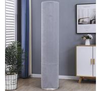 Treer Funda para Aparato de Aire Acondicionado de Suelo Interior, Cubierta de Aire Acondicionado de Suelo Elástico Todo incluido Antipolvo Housses de Protection Lavable (Hojas - Gris Claro,180x40cm)