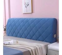 Treer Funda para Cabecero con Bolsillos, Protector de de Cabecera de Cama a Prueba de Polvo, Protectora para Cabecero de Cama Todo Incluido para Decoración, Color Sólido (Azul 08,180x65cm)