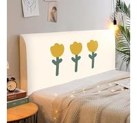 Treer Funda para Cabecero, Elasticidad Protector de Cabecera de Cama a Prueba de Polvo Flores, Protectora para Cabecero de Cama Todo Incluido para Decoración (Flores,180cm)