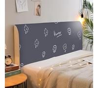 Treer Funda para Cabecero, Elasticidad Protector de Cabecera de Cama a Prueba de Polvo Flores, Protectora para Cabecero de Cama Todo Incluido para Decoración (Gris,190cm)