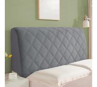 Treer Funda para Cabecero, Protector de de Cabecera de Cama a Prueba de Polvo, Protectora para Cabecero de Cama Todo Incluido para Decoración, Color Sólido (Gris Oscuro 02,150cm)