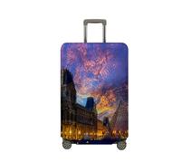Treer Funda para Maletas,Elástica Funda Maleta,Luggage Cover con Cremallera,Cubierta Equipaje de Viaje de 18-32 Pulgadas,Estampa de la Ciudad Trolley Case Funda de Anti-Polvo (París,M)