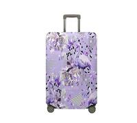 Treer Funda para Maletas,Elástica Funda Maleta,Luggage Cover con Cremallera,Cubierta Equipaje de Viaje de 18-32 Pulgadas,Estampado de Flamenco Trolley Case Funda de Anti-Polvo (Morado,S)