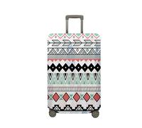 Treer Funda para Maletas,Elástica Funda Maleta,Luggage Cover con Cremallera,Cubierta Equipaje de Viaje de 18-32 Pulgadas,Estampado Bohemio Trolley Case Funda de Anti-Polvo (Blanco,S)