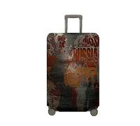 Treer Funda para Maletas,Elástica Funda Maleta,Luggage Cover con Cremallera,Cubierta Equipaje de Viaje de 18-32 Pulgadas,Estampado del Mapa de la Moda Trolley Case Funda (Negro Gris,XL)