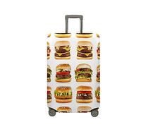 Treer Funda para Maletas,Elástica Funda Maleta,Luggage Cover con Cremallera,Cubierta Equipaje de Viaje de 18-32 Pulgadas,Estampas de Alimentos Trolley Case Funda de Anti-Polvo (Hamburguesa,L)