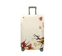 Treer Funda para Maletas,Elástica Funda Maleta,Luggage Cover con Cremallera,Cubierta Equipaje de Viaje de 18-32 Pulgadas,Estampados de Otoño Trolley Case Funda de Anti-Polvo (Hojas caídas,S)