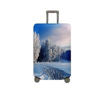Treer Funda para Maletas,Elástica Funda Maleta,Luggage Cover con Cremallera,Cubierta Equipaje de Viaje de 18-32 Pulgadas,Estampado Fashion Snow Trolley Case Funda (Azul,M)