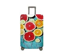 Treer Funda para Maletas,Elástica Funda Maleta,Luggage Cover con Cremallera,Cubierta Equipaje de Viaje de 18-32 Pulgadas,Estampado de Frutas Trolley Case Funda de Anti-Polvo (Pomelo,S)