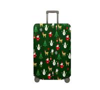 Treer Funda para Maletas,Elástica Funda Maleta,Luggage Cover con Cremallera,Cubierta Equipaje de Viaje de 18-32 Pulgadas,Tema de Navidad Trolley Case Funda de Anti-Polvo (Verde,L)