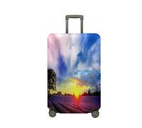Treer Funda para Maletas,Elástica Funda Maleta,Luggage Cover con Cremallera,Cubierta Equipaje de Viaje de 18-32 Pulgadas,Estampado de Moda Lavanda Trolley Case Funda (Crepúsculo,L)