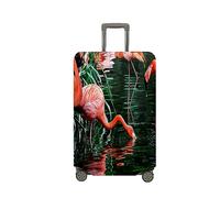 Treer Funda para Maletas,Elástica Funda Maleta,Luggage Cover con Cremallera,Cubierta Equipaje de Viaje de 18-32 Pulgadas,Estampado de Flamencos Trolley Case Funda de Anti-Polvo (Flamencos,L)