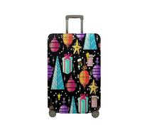 Treer Funda para Maletas,Elástica Funda Maleta,Luggage Cover con Cremallera,Cubierta Equipaje de Viaje de 18-32 Pulgadas,Tema de Navidad Trolley Case Funda de Anti-Polvo (Negro,S)