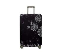 Treer Funda para Maletas,Elástica Funda Maleta,Luggage Cover con Cremallera,Cubierta Equipaje de Viaje de 18-32 Pulgadas,Feliz Navidad Trolley Case Funda de Anti-Polvo (Negro,L)