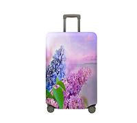 Treer Funda para Maletas,Elástica Funda Maleta,Luggage Cover con Cremallera,Cubierta Equipaje de Viaje de 18-32 Pulgadas,Estampado de Lavanda Trolley Case Funda de Anti-Polvo (Rosa Claro,S)