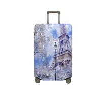 Treer Funda para Maletas,Elástica Funda Maleta,Luggage Cover con Cremallera,Cubierta Equipaje de Viaje de 18-32 Pulgadas,Estampado Fashion Snow Trolley Case Funda (Torre de París,XL)