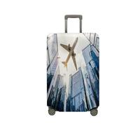 Treer Funda para Maletas,Elástica Funda Maleta,Luggage Cover con Cremallera,Cubierta Equipaje de Viaje de 18-32 Pulgadas,Estampa de Avión Trolley Case Funda de Anti-Polvo (Edificios Altos,M)