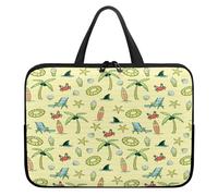 Treer Funda Portatil 10-17 Pulgadas, Estampado de Cocotero Maletin Portatil Impermeable, Funda Ordenador Portátil, Laptop Case para Unisexo, Fundas para Portátiles con Asa (Amarillo,17 Pulgadas)
