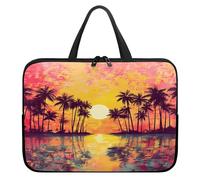 Treer Funda Portatil 10-17 Pulgadas, Estampado de Cocotero Maletin Portatil Impermeable, Funda Ordenador Portátil, Laptop Case para Unisexo, Fundas para Portátiles con Asa (Naranja,12 Pulgadas)