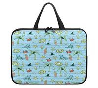 Treer Funda Portatil 10-17 Pulgadas, Estampado de Cocotero Maletin Portatil Impermeable, Funda Ordenador Portátil, Laptop Case para Unisexo, Fundas para Portátiles con Asa (Azul 1,13 Pulgadas)